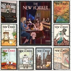 Постер в скандинавском стиле New Yorker Vogue Comics, ретро-журнал для иллюстраций, Картина на холсте, принты, настенное искусство для гостиной, художественный Декор
