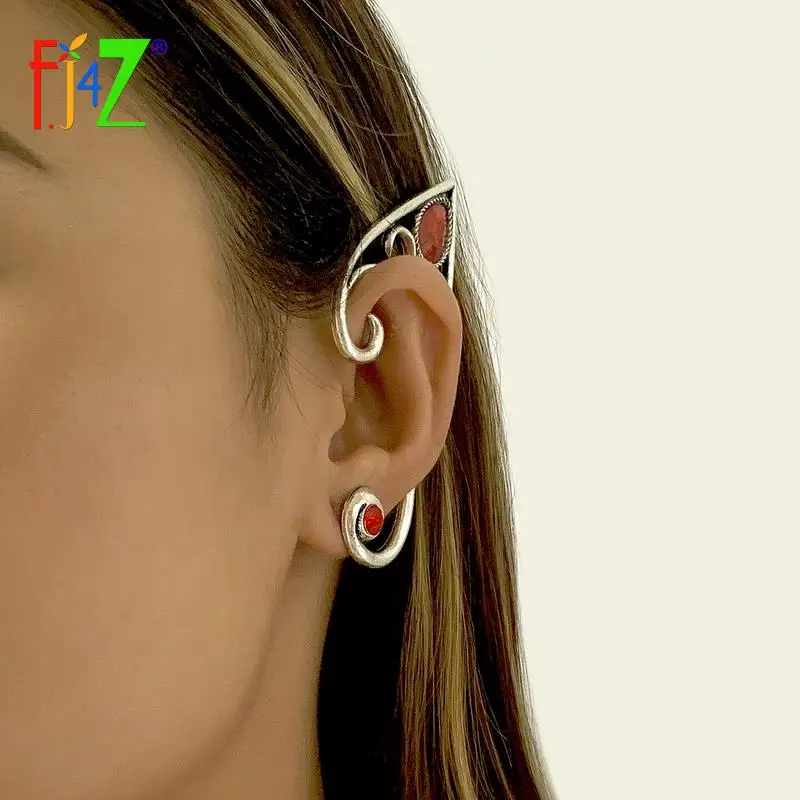 

F.J4Z 1PC Cuff Earrings Gothic Vintage Anti-silver Metal Snake Non-pierced Earing uffs Lady Gifts Jewelry панк стиль