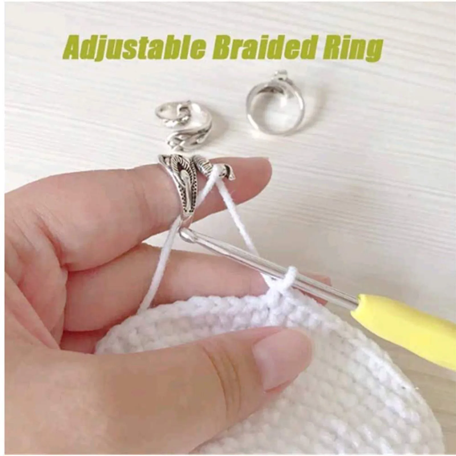 

1/2/3/4/5pcs Peacock Open Finger Ring Adjustable Knitting Loop Crochet Loop Ring Knitting Accessories Braided Ring Thimble FN50