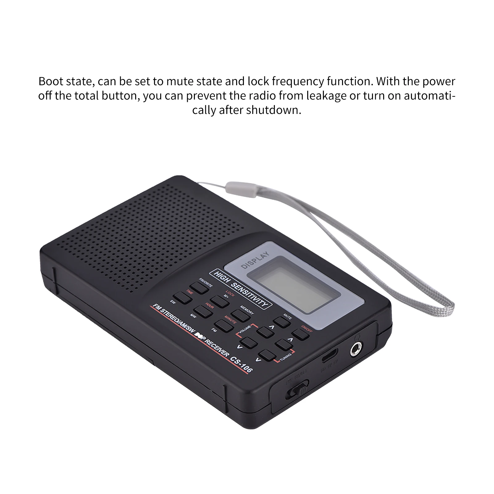 Портативный цифровой радиоприемник FM/AM/SW/LW/TV Высокочувствительный для дома отеля