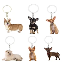 dog keychain 6pcsset animal not 3d llaveros kawaii for him her girlfriend boyfriend gift car key on the backpack anime trendy