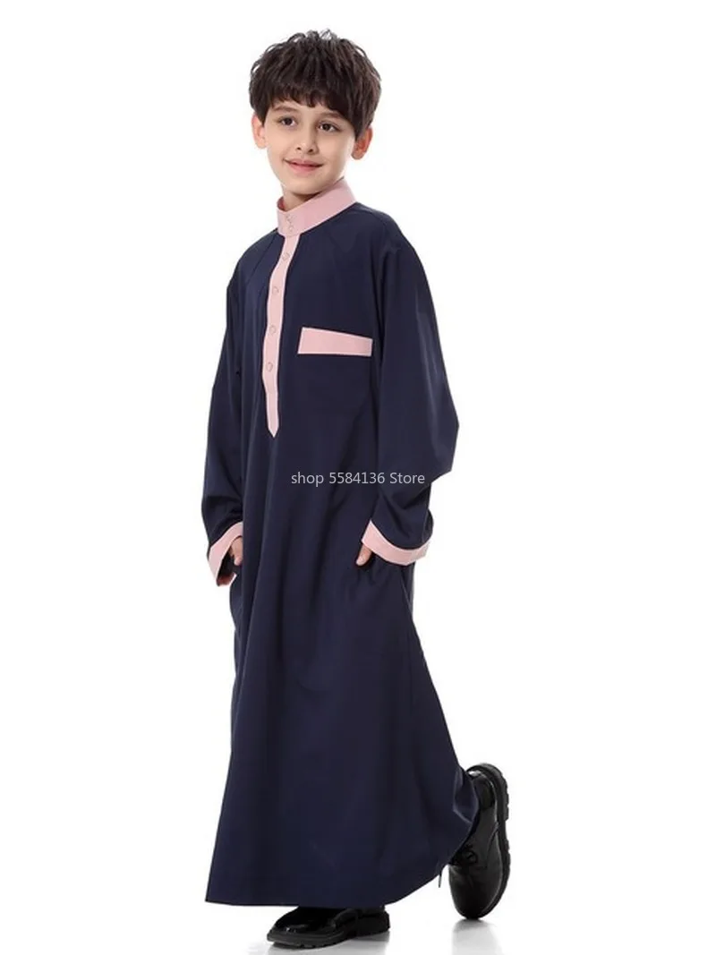 Jubba Thobe For Boy Kids Children Teens Arab Dubai Formal Muslim Robe Long Cotton Clothing Islamic Kaftan Abaya Prayer Wear