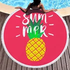 Круглое пляжное полотенце с принтом фруктов, летний Приморский настенный гобелен, спортивное банное полотенце, накидка на бикини с кулиской, рюкзак, сумка, одеяло