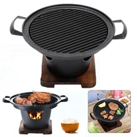 creative japanese style one person cooking oven home wooden frame alcohol stove gift mini barbecue oven grill korean bbq