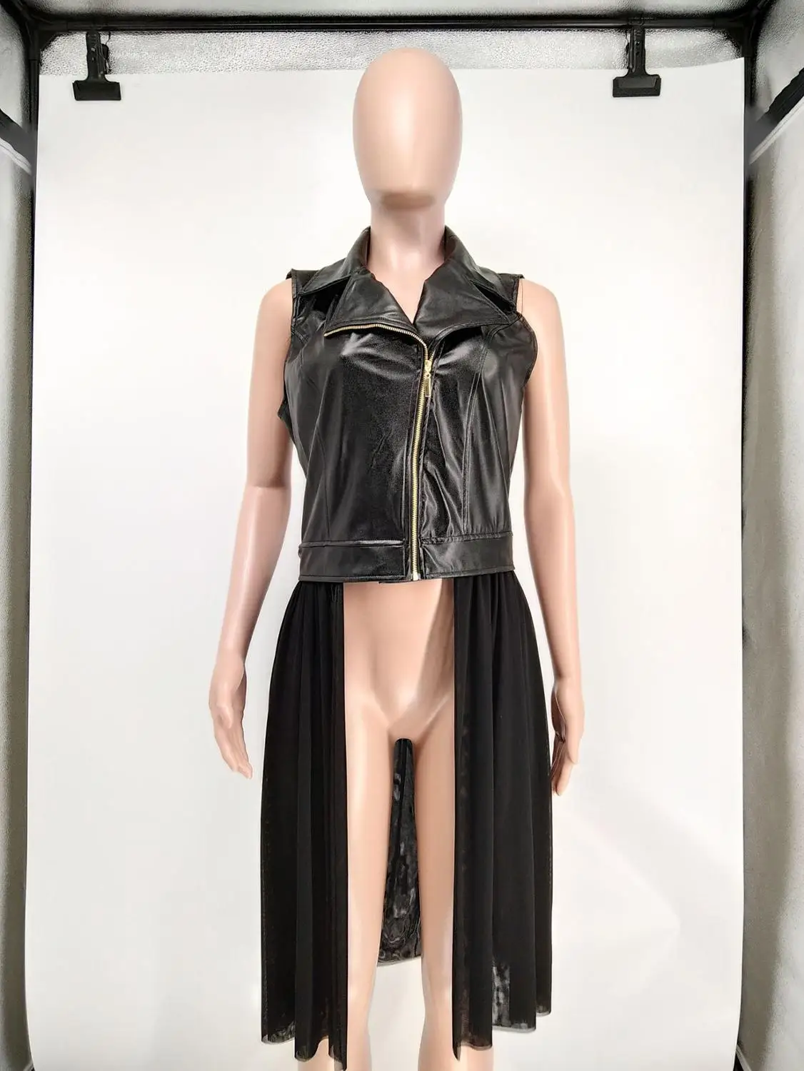 

Women Faux Leather Jacket 2021 New Mesh Patchwork Loose PU Woman Classic Moto Biker Jacket Spring Autumn Lady Coat Cool Girl