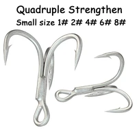 10pcslot high carbon steel treble overturned fishing hook sea tackle accessories round bend treble for bass