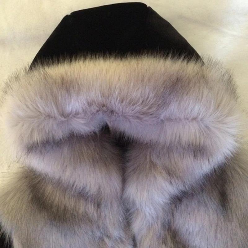 Женское зимнее пальто из искусственного меха 2019 повседневное теплое лисьего