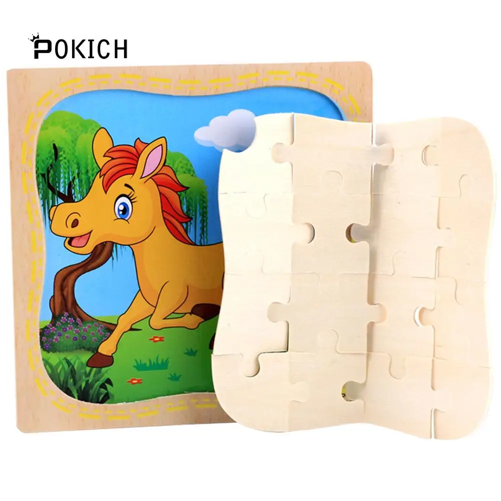 Pokich деревянные пазлы Игрушки 16 шт. дети радость Превосходное качество