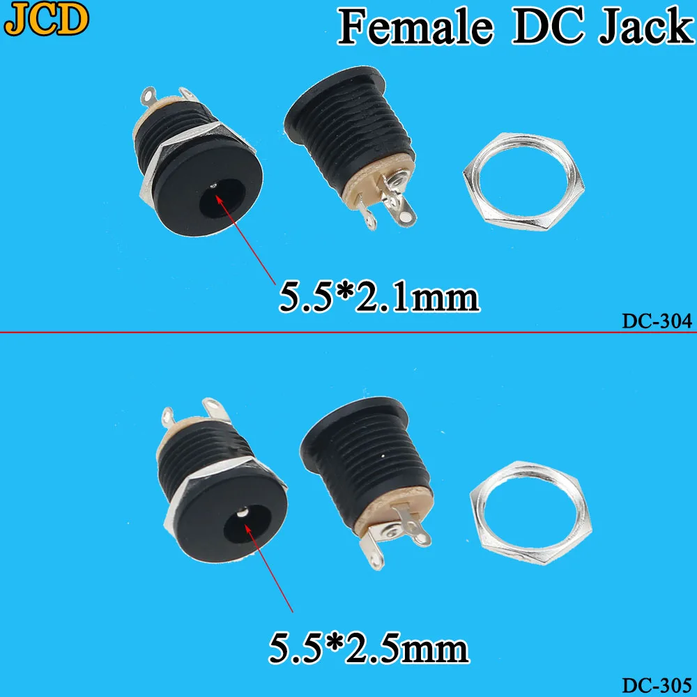 JCD DC контакт разъема питания 2 1x5 5 мм Женский штекер + гнездовой адаптер для гнезда
