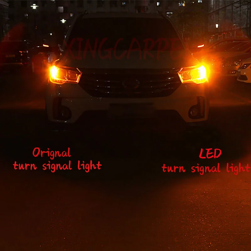 2 шт. Автомобильные светодиодные лампы T20 W21W W21/5W 7440 7443 3014 144smd PY21W BAU15S P21W