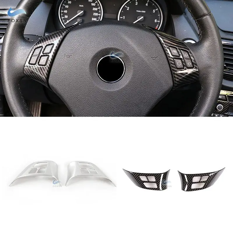 Для BMW X1 E84 2010 2011 2012 2013 текстура углеродного волокна внутренняя Кнопка рулевого
