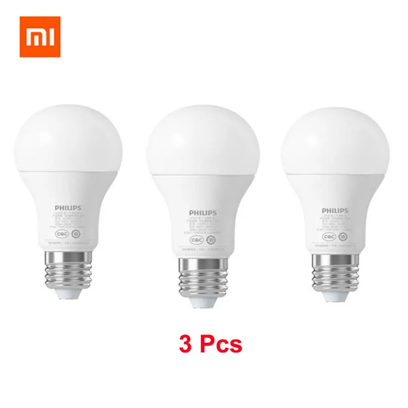 3 pcs white Крепление для спортивной камеры Xiao mi Цзя смарт-белый светодиодный E27 лампа mi светильник приложение Wi-Fi пульт для группы Управление 3000 k-5700 k 6,5 W 450lm 220-240V 50/60Hz - Цвет: 3 pcs white