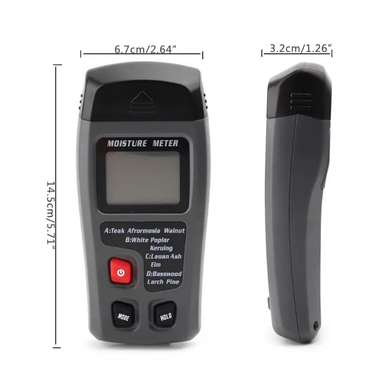 

EMT01 Two Pins Digital Wood Moisture Meter 0-99.9% Wood Humidity Tester With LCD