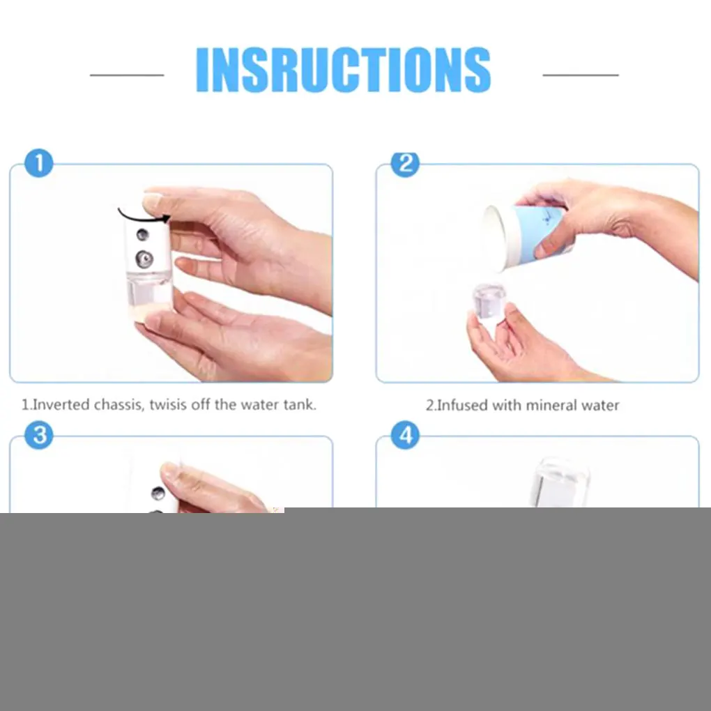 2 Pieces Face Sprayer 30ml Skin Water Mist Atomizer Facial Moisturizing Portable Light Blue | Бытовая техника