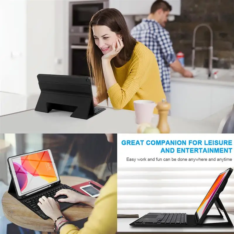 Чехол с сенсорной клавиатурой для iPad 10 2 2019 кожаный чехол русской испанской Bluetooth
