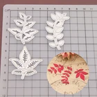 3 шт., вырубные штампы в форме листа дерева, металлические Вырубные штампы, трафарет для детской карты, скрапбукинг, вырубные штампы
