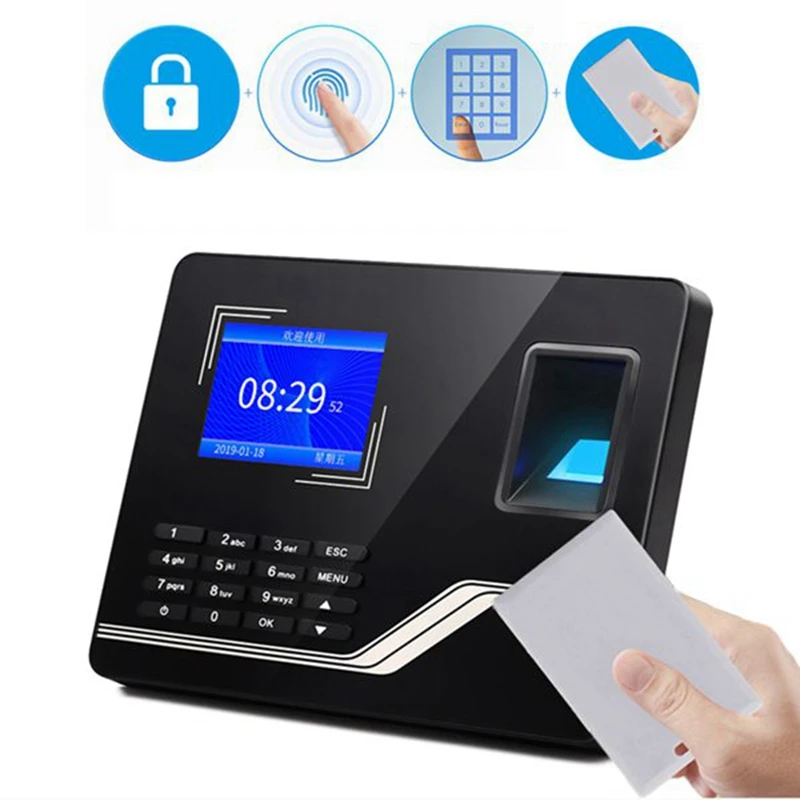 

F20 Attendance Machine Ligent Biological Fingerprint Password Attendance Machine Employee Sign-In Recorder(US Plug)