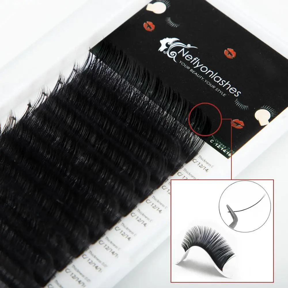 Neflyonlashes Easy Fan Eyelash Extension Pandora Mink HandMade Fast Volume Blossom Eyelashes Extensions Camellia False Lashes | Красота и