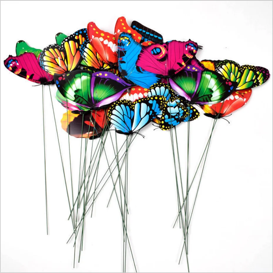 

10 Bunch Of Butterflies Flower Pots Decoration Garden Yard Planter Colorful Whimsical Butterfly Stakes Decoracion Outdoor Decor