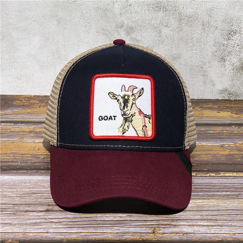 Модная новинка, унисекс, мужская, женская, GoorinS, животная ферма, Дальнобойщик, глаз тигра, Регулируемая Кепка, дятел, Лев, Дальнобойщик, Кепка - Color: blue GOAT