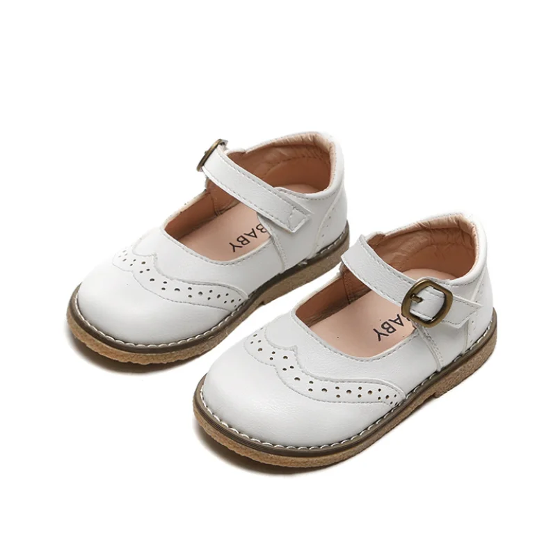 

Kids Shoes Princess Girls School Shoes White Pink Black Children Leather Party Dress Flat Little Girls Shoes Baby Casual Sneaker