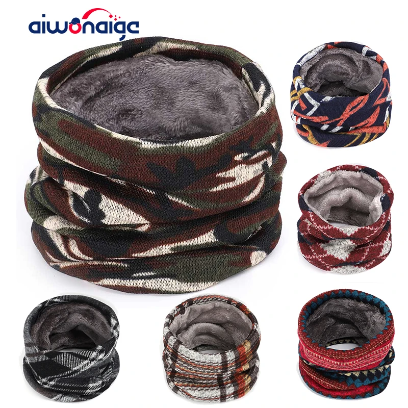 2020 зимний теплый нагрудник для улицы Повседневный Камуфляжный шарф мужчин и