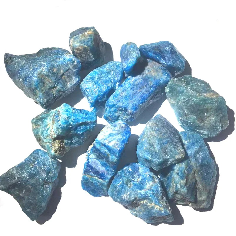 

Natural Raw Blue Apatite Rough Stones Crystal Gravel Minerals and Stones Rough Gemstone Specimen