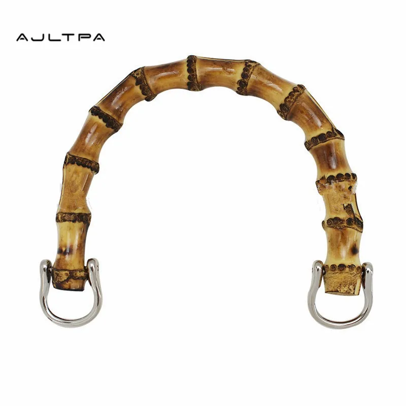 Mango de bamb&uacute; Natural en forma de U para bolso, mangos de marco de monedero Vintage, accesorios de repuesto para bolso con broche D de 15,5 cm, 30 Uds.-4