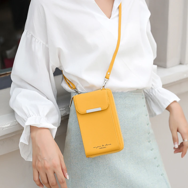 Bright Color Small Shoulder Bag for Women Soft  Leather Cell Phone Crossbody Bags Pocket Fashion Mini Ladies Card Coin Purse NEW