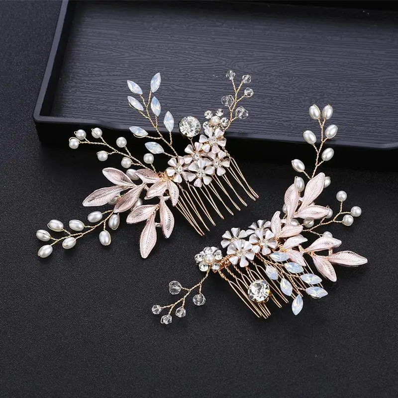 2 шт. свадебный головной убор масляные капли сплав цветок гребень для волос в виде