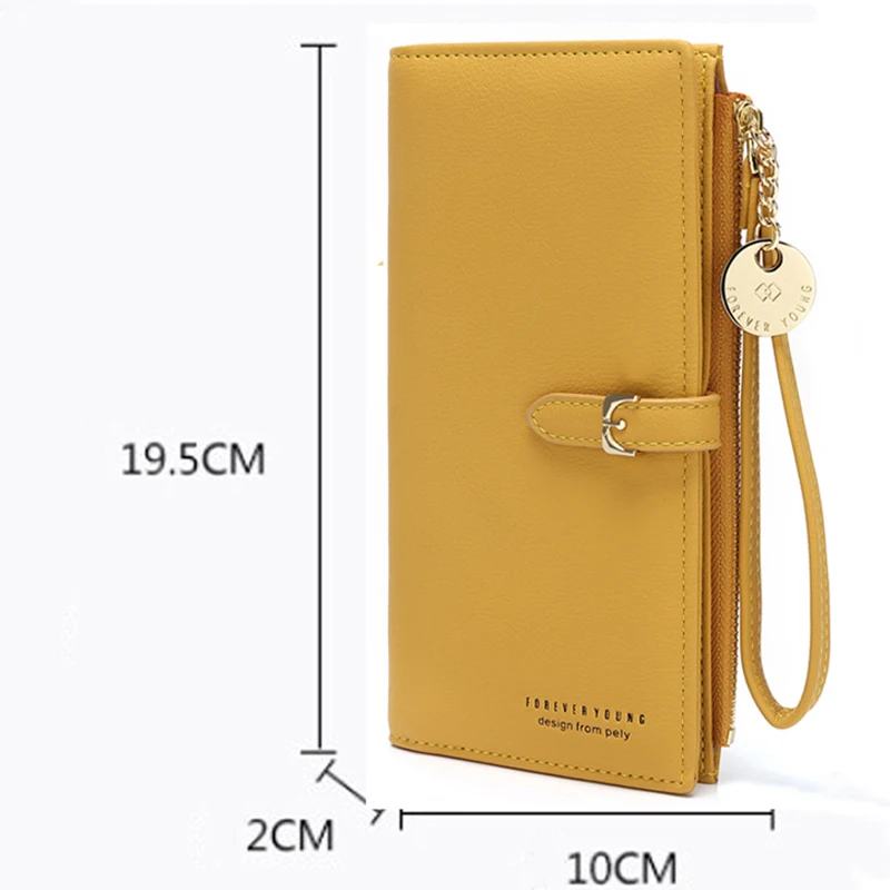 Женский Длинный кошелек женский клатч 2020 на молнии дизайнерский карман для