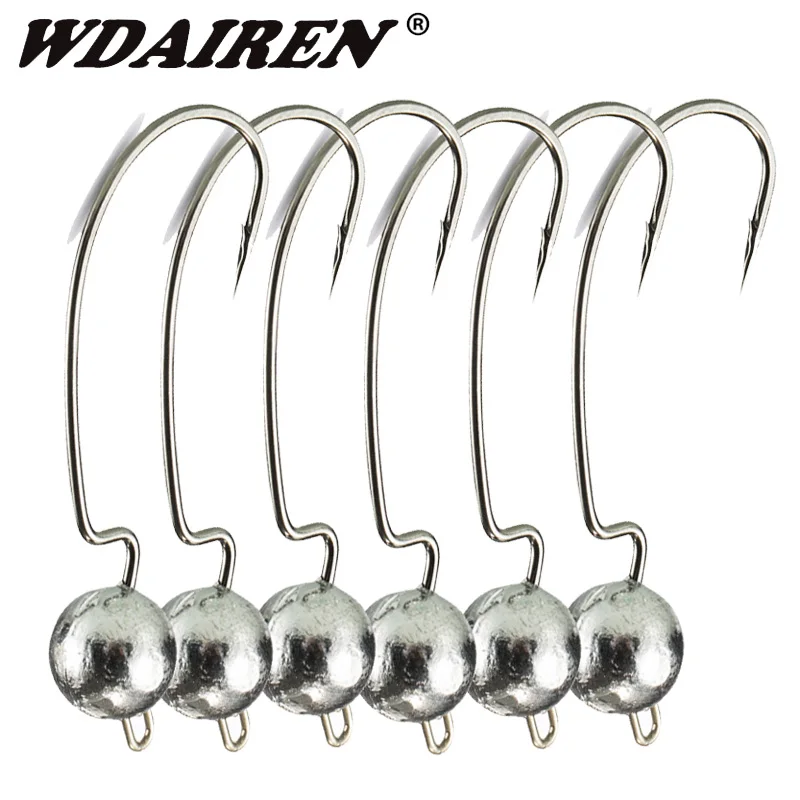 

5 шт./лот, рыболовные крючки с открытой свинцовой головкой, 3.5g, 5g, 7 г, 10 г