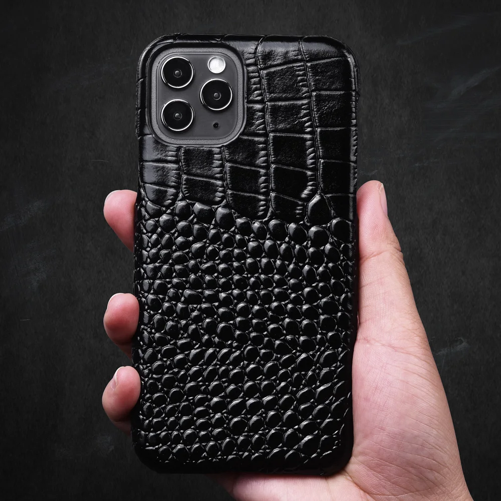 Роскошный чехол из натуральной кожи для iPhone 11 Pro Max крокодиловой телефона X Xr Xs