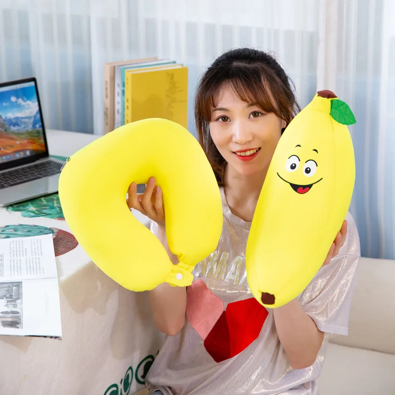 

U Shape Memory Foam Pillow Plane Fruits Watermelon Shape Traveling Airplane Pillow U-shape Neck Pillows Cushion