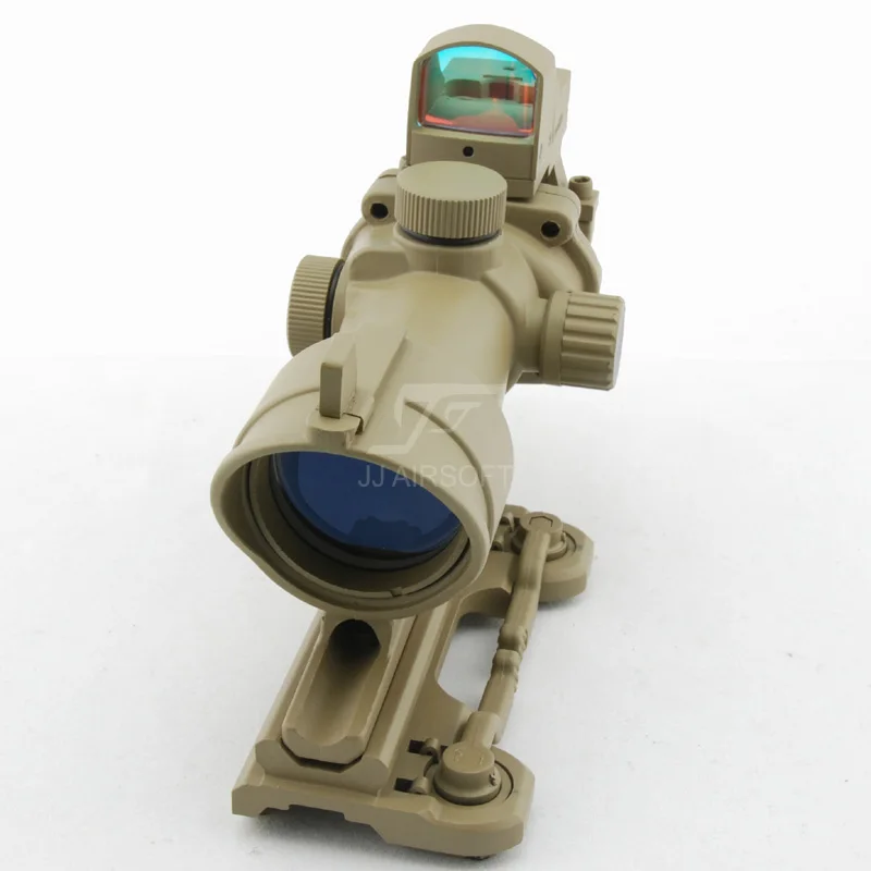 JJ страйкбол ACOG Стиль 4x32 область полное освещение w QD крепление и мини красный
