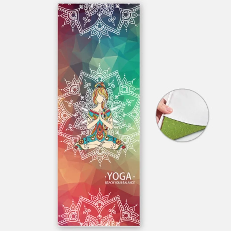 As picture Тонкий Модный Печатный yoga towl нескользящий складной спортивный коврик для фитнеса - Цвет: As picture