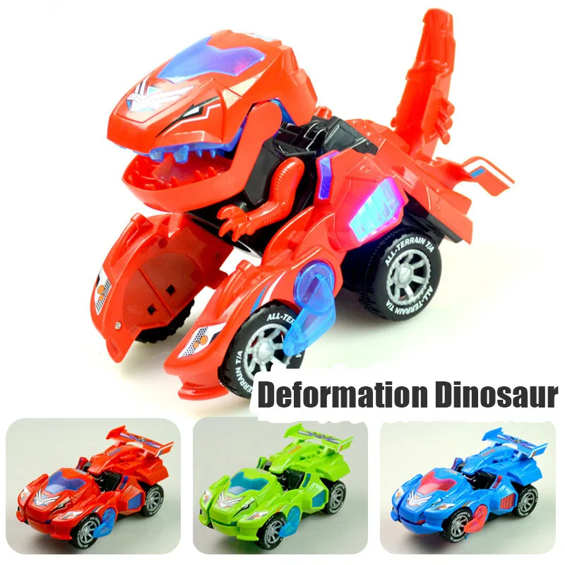 

Electric Deformation Rotating Universal Dinosaur Car Lighting Toys Kids Funny Dino Car Robot Toy Christmas Birthday Gift