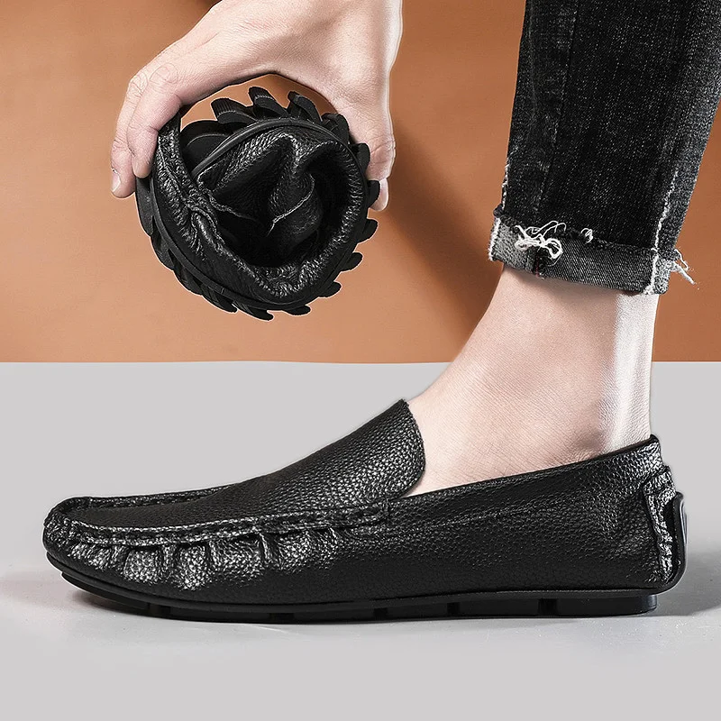 New Arrival High Quality Loafers Fashion Light Driving Shoes Men Casual Genuine Leather Flats Business Bureau Outdoor Footwear | Обувь