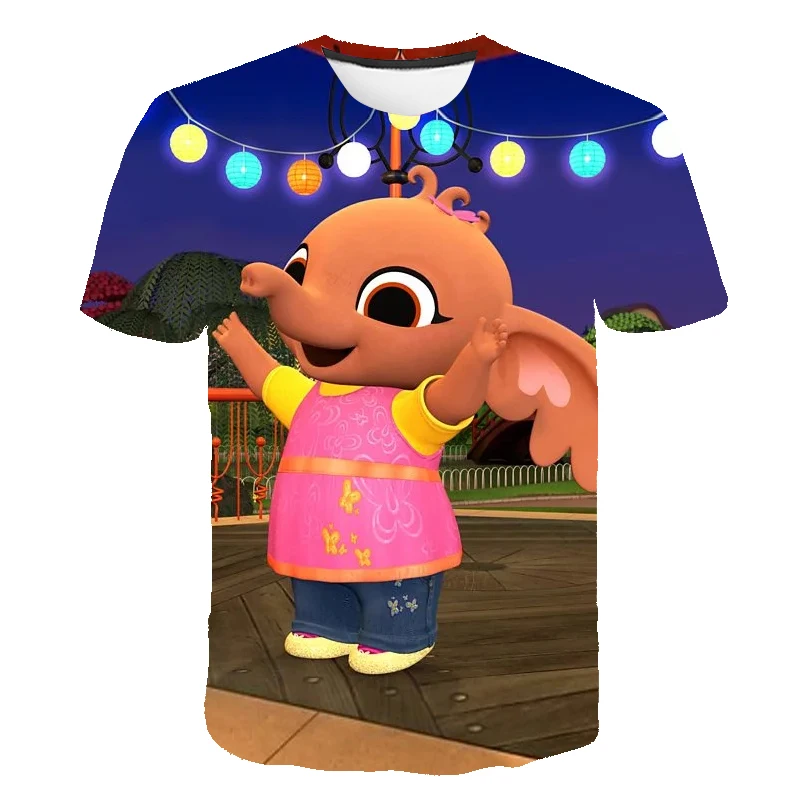 

2021 New Bing Rabbits Cartoon t-shirts for boys Girls Unisex Tops 3D Print Cute Tee Kids Clothes Short Sleeve Summer Casual tops