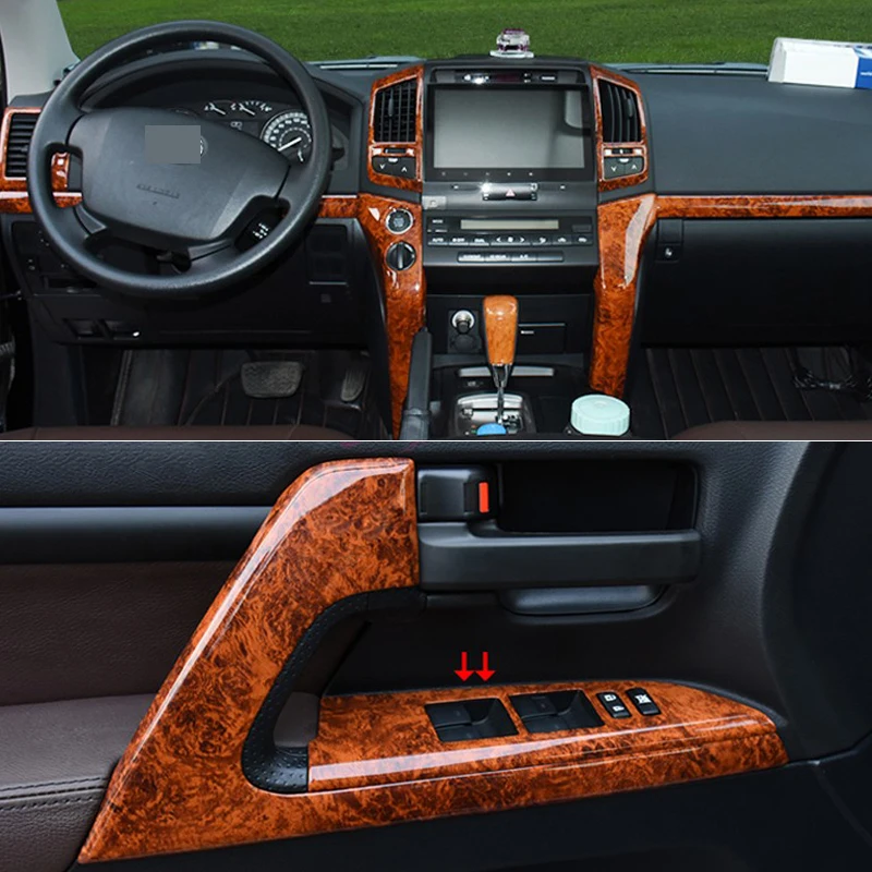 Для Toyota Land Cruiser 200 2008 2009 2010 2011 2012 2013 деревянная цветная накладка посылка хромированный аксессуар для автомобиля