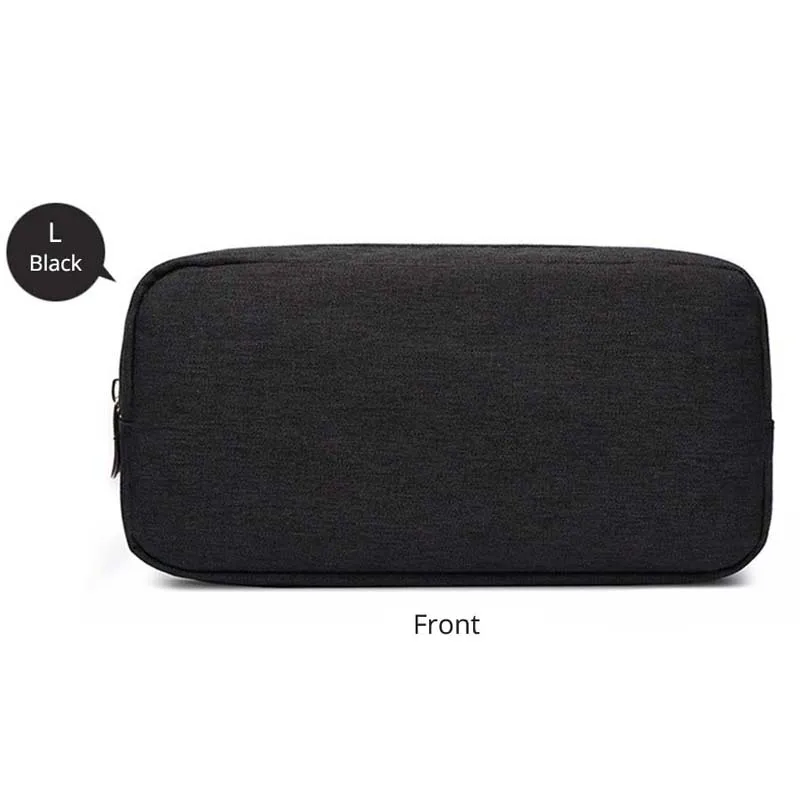 L-black Travel Accessories Portable Bag Digital USB Cable Charger Earphone Pouch Storage Organizer Bag Case Small Items Packing Storage - Цвет: L-black