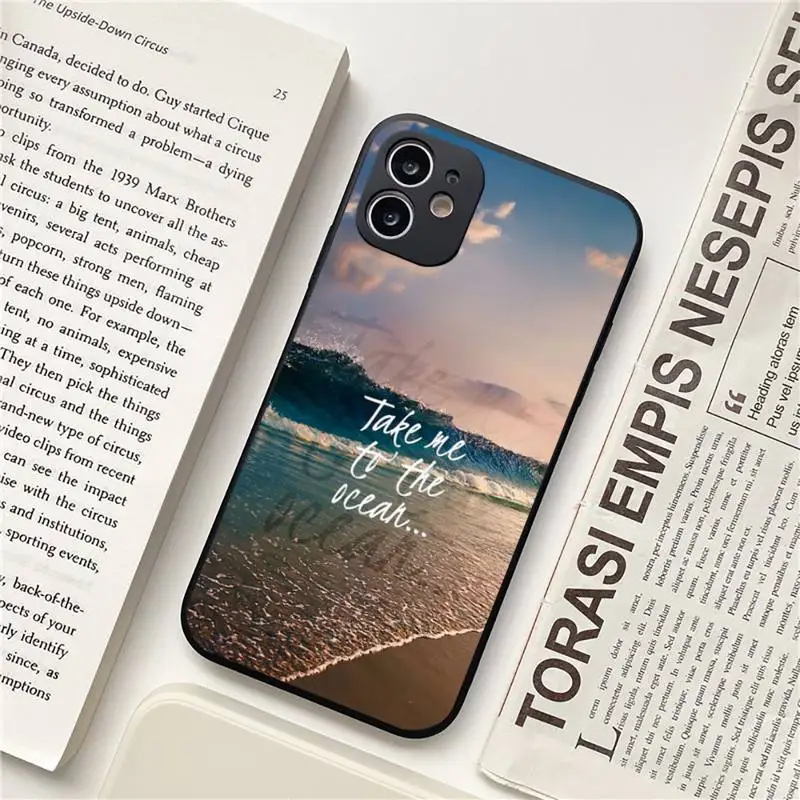 

Travel mountain sea beach quotes Phone Case for iPhone 11 12 pro XS MAX 8 7 6 6S Plus X 5S SE 2020 XR Soft silicone
