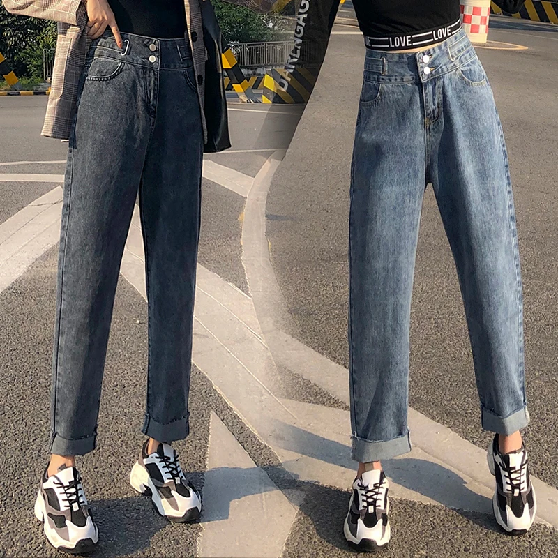

High Waisted Wide Leg Baggy Jeans 90S Cargo Aesthetic Pants Oversized Trousers Women Autumn Blue Boyfriend Jeans Pantalon Femme