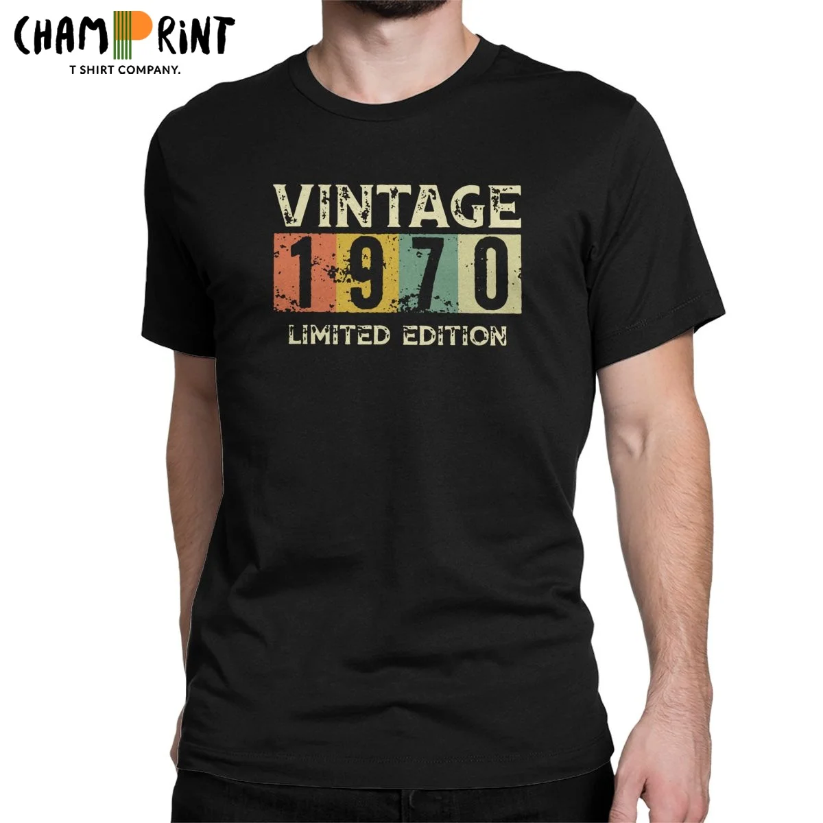 

Humorous Vintage 1970 Limited Edition T-Shirt for Men 100% Cotton T Shirt Anniversay Gift Short Sleeve Tees Summer Clothes