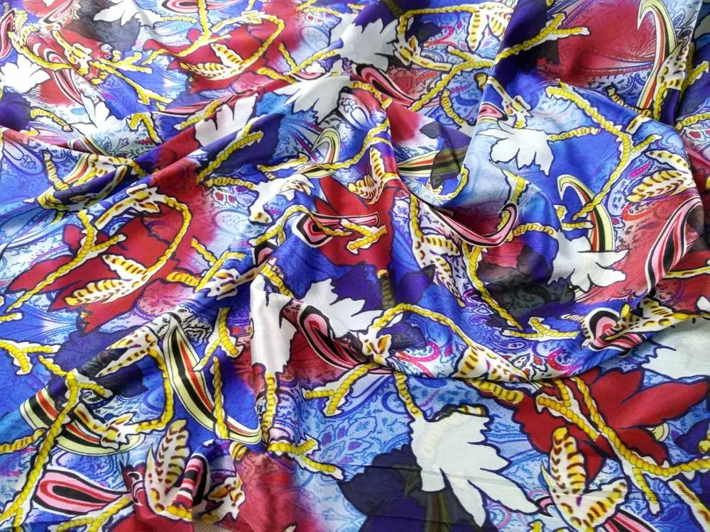 Telas Высококачественная супер тканая ткань из чистого шелка стрейчевая сатиновая