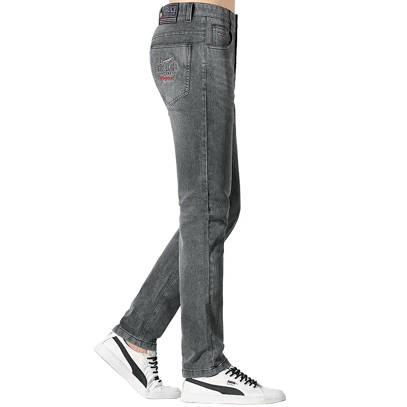 Winter Men's Jeans Bruce&Shark Fashion Casual Black Jeans Straight Leg Thicken Strech Cotton Soften Loose Super Quality big size