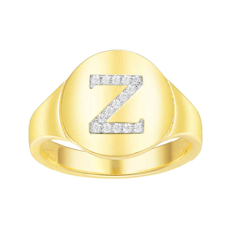 KALETINE, 925 пробы, серебряные кольца для женщин, с буквами, A-Z, коктейльное кольцо для девушек, для женщин, модное ювелирное изделие, юбилей, подарки для мужчин - Цвет основного камня: Letter Z