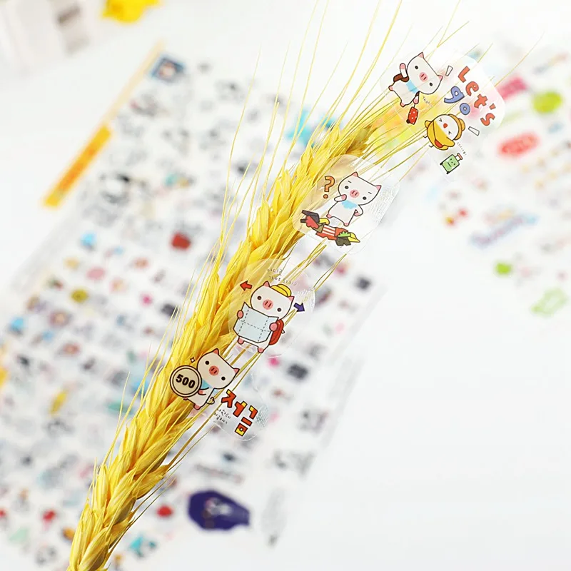 6 шт наклейки с милыми рисунками Kawaii канцелярские Бумага стикер на клейкой основе