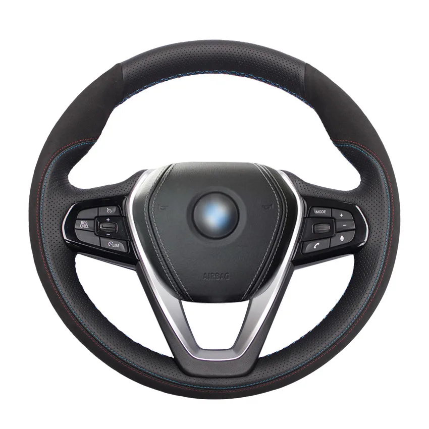 

Black Genuine Leather Suede Hand Sew Car Steering Wheel Cover for BMW G20 G21 G30 G31 G32 X3 G01 X4 G02 X5 G05 X7 G07 Z4 G2