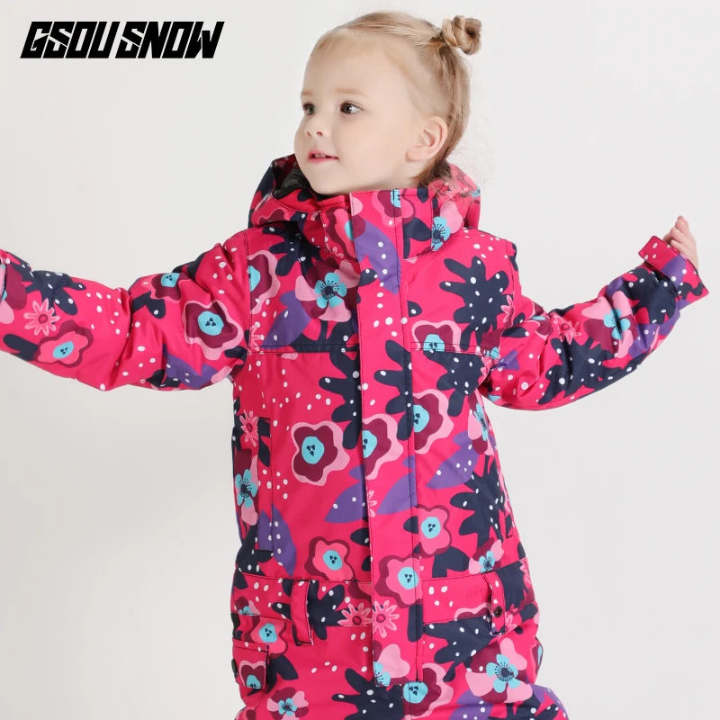 2019 яркая зимняя Лыжная куртка для сноуборда зимний костюм детей лыжный